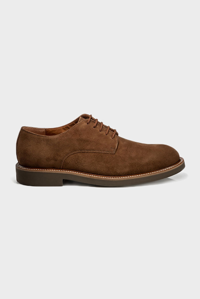 SUEDE Derby shoes with contrasting welt